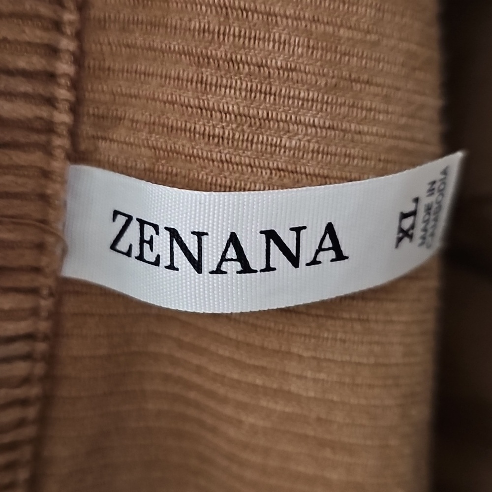 Zenana Tan / Rose ColorButton Front Shacket Overshirt Casual Courderoy Xl - Picture 5 of 6